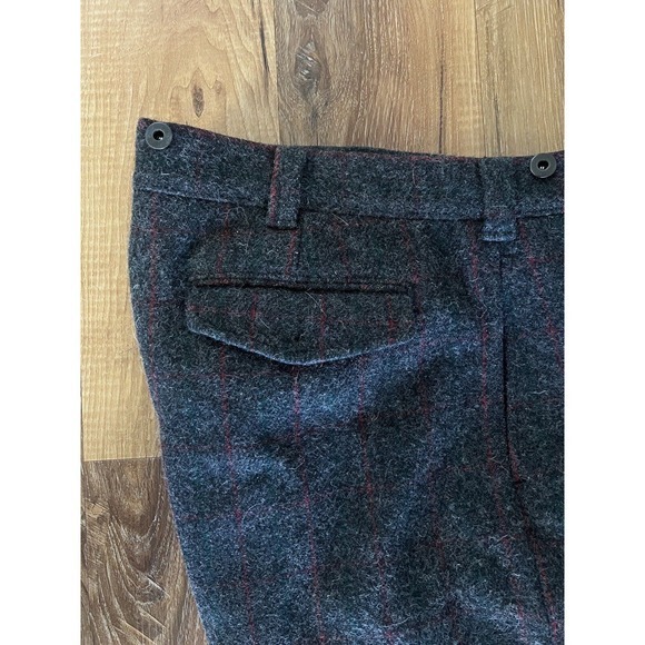 Vintage USA made WOOLRICH thick wool Malone pants 38x29 windowpane Hunting AS-IS - Picture 4 of 9